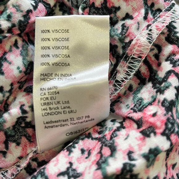 Free People Floral Maxi Smocked Cross Open Back Dress Large NEW - Picture 11 of 12